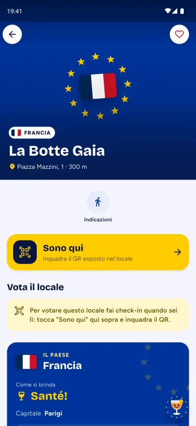 La scheda di un locale